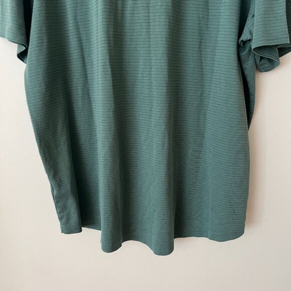 Travis Mathew Green Striped Short Sleeve Pima Golf Polo Shirt Men's Size XXL - Picture 8 of 9